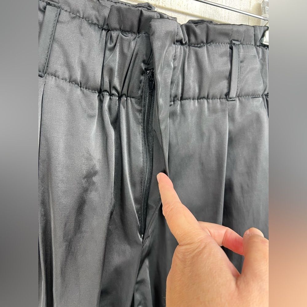 Zara Cargo Satin Pants with Elasticized Paper Bag Waist and Ankles Womens XS - Picture 2 of 9
